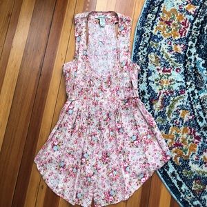 Floral pink tank top